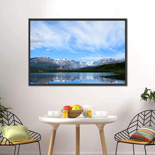 Mountain Lake In Alaska Canvas Wall Art-3 Horizontal-Gallery Wrap-25" x 16"-Tiaracle