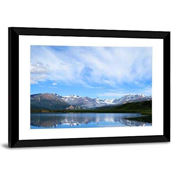 Mountain Lake In Alaska Canvas Wall Art-3 Horizontal-Gallery Wrap-25" x 16"-Tiaracle