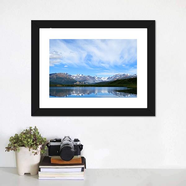 Mountain Lake In Alaska Canvas Wall Art-3 Horizontal-Gallery Wrap-25" x 16"-Tiaracle