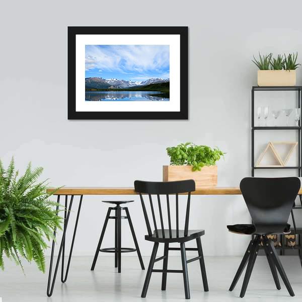 Mountain Lake In Alaska Canvas Wall Art-3 Horizontal-Gallery Wrap-25" x 16"-Tiaracle