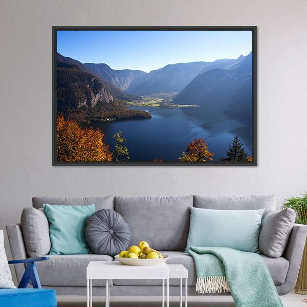 Mountain Lake In Austria Canvas Wall Art-3 Horizontal-Gallery Wrap-25" x 16"-Tiaracle