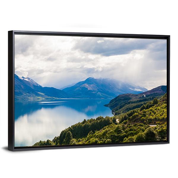 Mountain &amp; Lake New Zealand Canvas Wall Art-3 Horizontal-Gallery Wrap-25" x 16"-Tiaracle
