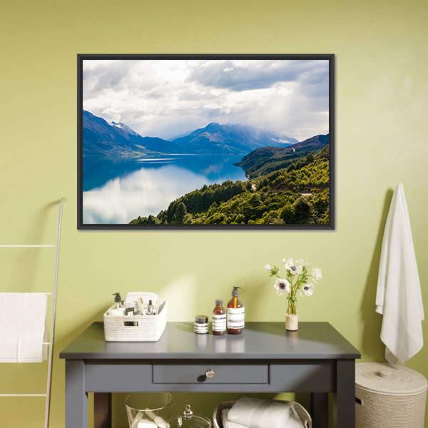Mountain &amp; Lake New Zealand Canvas Wall Art-3 Horizontal-Gallery Wrap-25" x 16"-Tiaracle