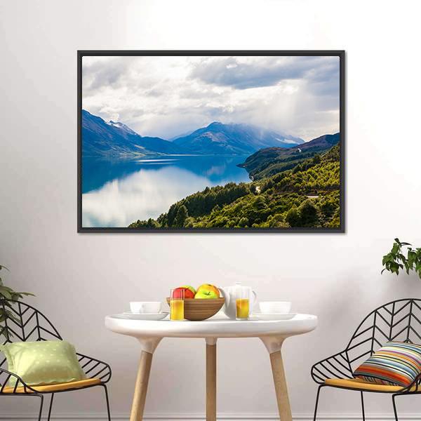 Mountain &amp; Lake New Zealand Canvas Wall Art-3 Horizontal-Gallery Wrap-25" x 16"-Tiaracle
