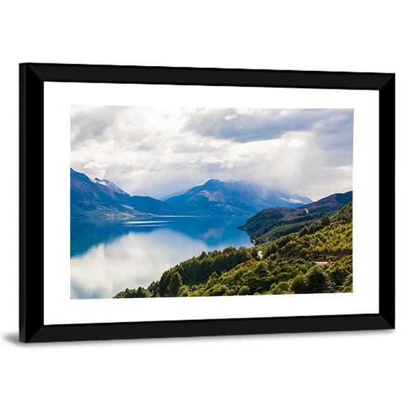 Mountain &amp; Lake New Zealand Canvas Wall Art-3 Horizontal-Gallery Wrap-25" x 16"-Tiaracle