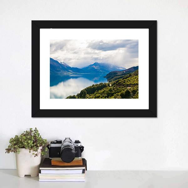 Mountain &amp; Lake New Zealand Canvas Wall Art-3 Horizontal-Gallery Wrap-25" x 16"-Tiaracle