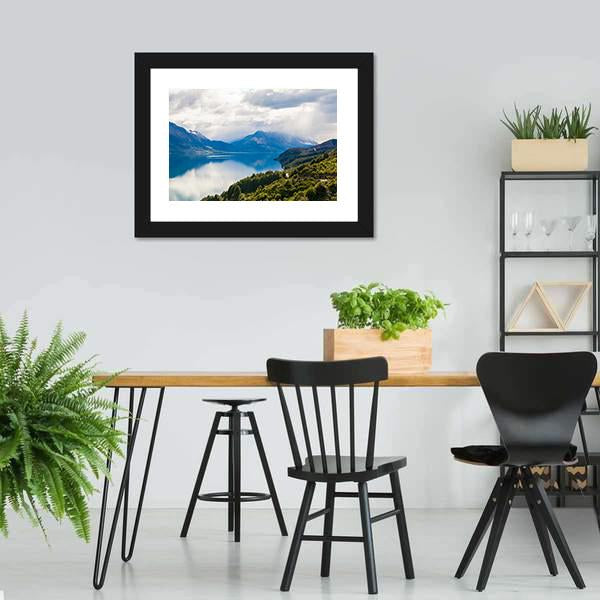 Mountain &amp; Lake New Zealand Canvas Wall Art-3 Horizontal-Gallery Wrap-25" x 16"-Tiaracle