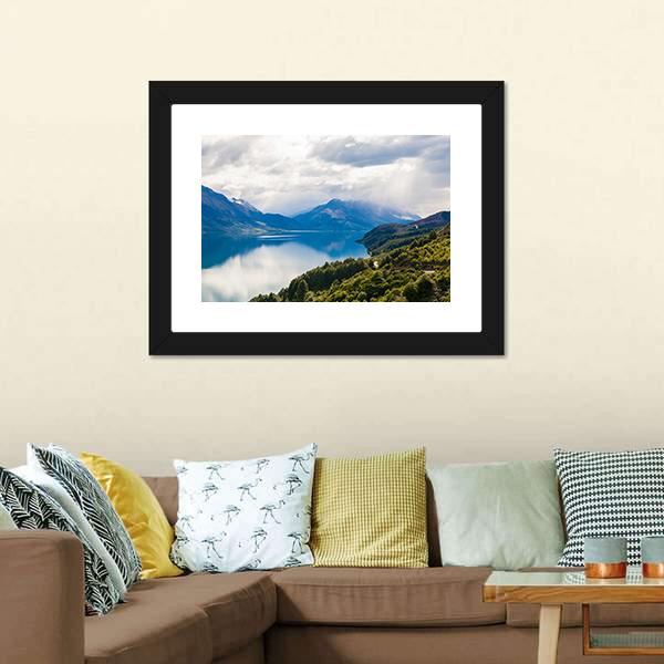 Mountain &amp; Lake New Zealand Canvas Wall Art-3 Horizontal-Gallery Wrap-25" x 16"-Tiaracle