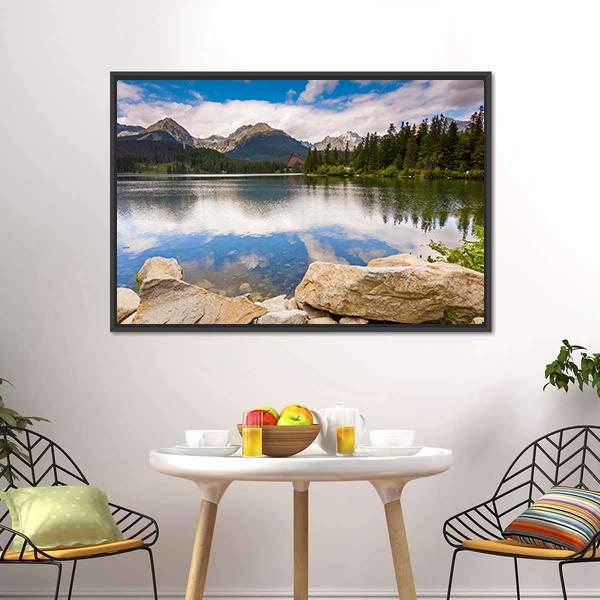 Mountain Lake Slovakia Canvas Wall Art-3 Horizontal-Gallery Wrap-25" x 16"-Tiaracle