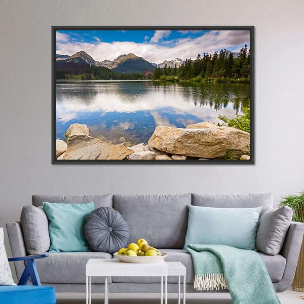 Mountain Lake Slovakia Canvas Wall Art-3 Horizontal-Gallery Wrap-25" x 16"-Tiaracle
