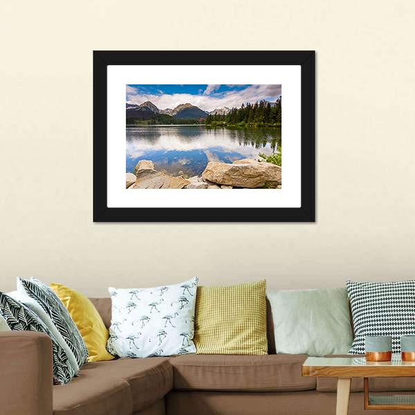 Mountain Lake Slovakia Canvas Wall Art-3 Horizontal-Gallery Wrap-25" x 16"-Tiaracle