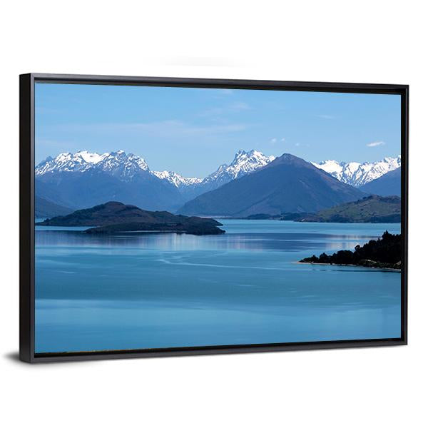 Mountain &amp; Lake Wakatipu Canvas Wall Art-3 Horizontal-Gallery Wrap-25" x 16"-Tiaracle