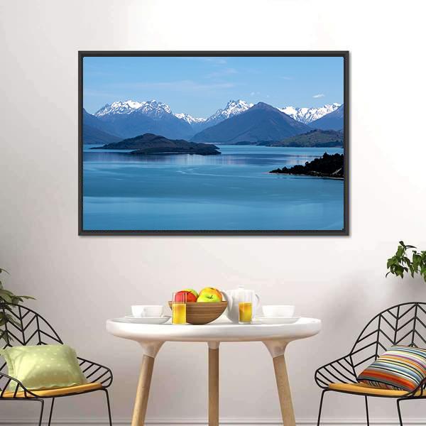 Mountain & Lake Wakatipu Canvas Wall Art-3 Horizontal-Gallery Wrap-25" x 16"-Tiaracle