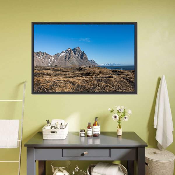 Mountain Landscape Iceland Canvas Wall Art-3 Horizontal-Gallery Wrap-25" x 16"-Tiaracle