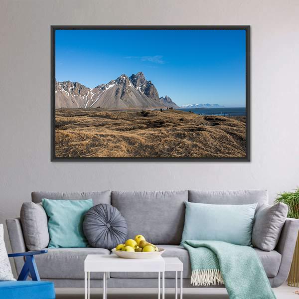 Mountain Landscape Iceland Canvas Wall Art-3 Horizontal-Gallery Wrap-25" x 16"-Tiaracle