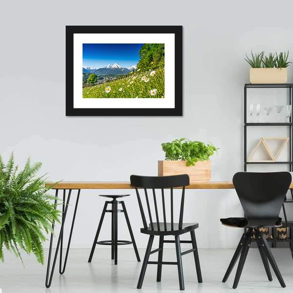 Mountain Landscape In Bavarian Alps Canvas Wall Art-3 Horizontal-Gallery Wrap-25" x 16"-Tiaracle
