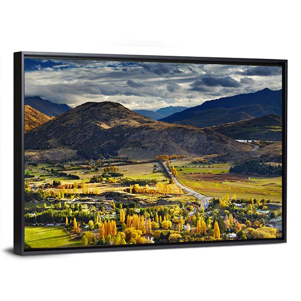 Mountain Landscape Queenstown Canvas Wall Art-3 Horizontal-Gallery Wrap-25" x 16"-Tiaracle