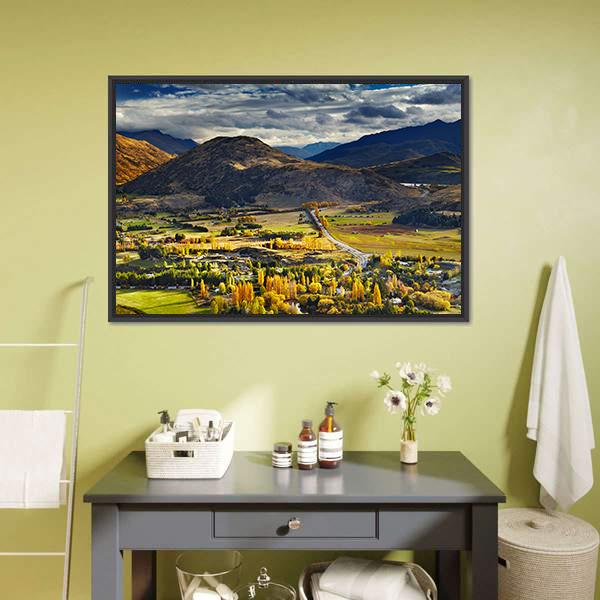 Mountain Landscape Queenstown Canvas Wall Art-3 Horizontal-Gallery Wrap-25" x 16"-Tiaracle