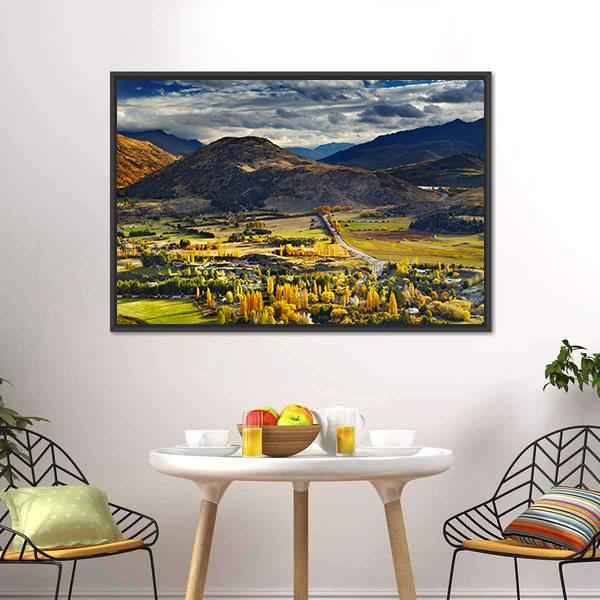 Mountain Landscape Queenstown Canvas Wall Art-3 Horizontal-Gallery Wrap-25" x 16"-Tiaracle