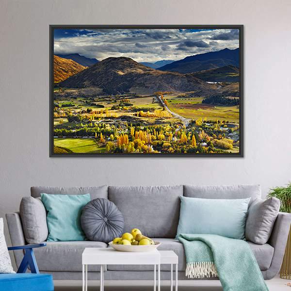 Mountain Landscape Queenstown Canvas Wall Art-3 Horizontal-Gallery Wrap-25" x 16"-Tiaracle