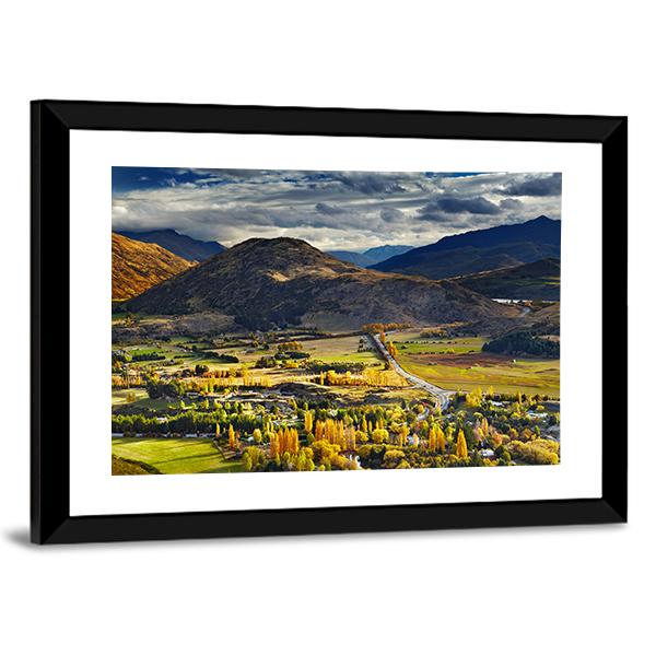 Mountain Landscape Queenstown Canvas Wall Art-3 Horizontal-Gallery Wrap-25" x 16"-Tiaracle