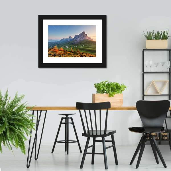 Mountain Landscape With Dolomites Canvas Wall Art-3 Horizontal-Gallery Wrap-25" x 16"-Tiaracle