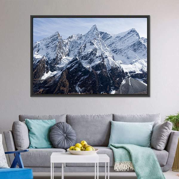 Mountain Manaslu Vicinities Canvas Wall Art-3 Horizontal-Gallery Wrap-25" x 16"-Tiaracle