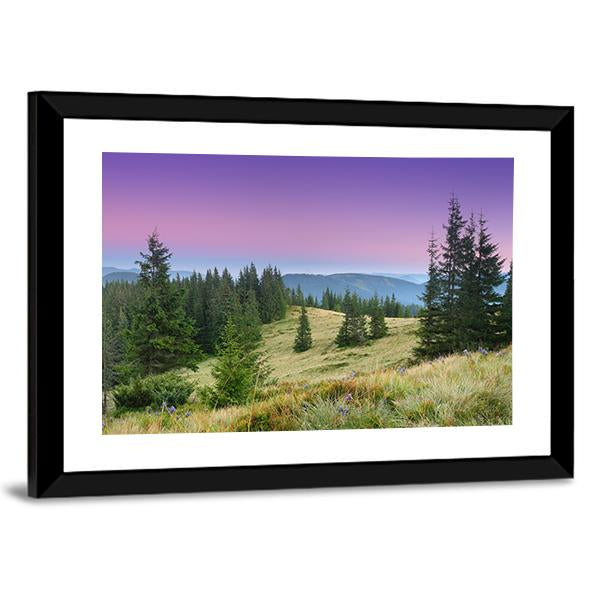 Mountain Morning Canvas Wall Art-5 Horizontal-Gallery Wrap-22" x 12"-Tiaracle