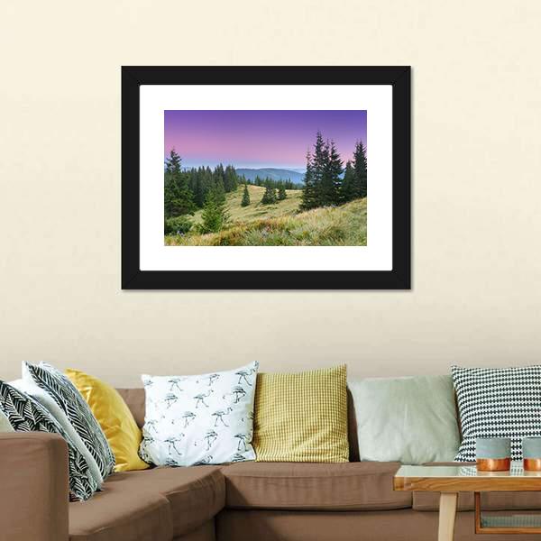 Mountain Morning Canvas Wall Art-5 Horizontal-Gallery Wrap-22" x 12"-Tiaracle