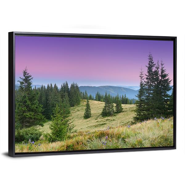 Mountain Morning Canvas Wall Art-5 Horizontal-Gallery Wrap-22" x 12"-Tiaracle
