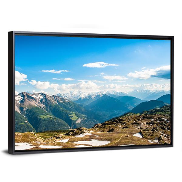 Mountain Panorama Canvas Wall Art-3 Horizontal-Gallery Wrap-25" x 16"-Tiaracle