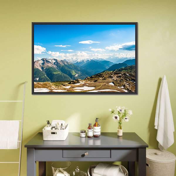 Mountain Panorama Canvas Wall Art-3 Horizontal-Gallery Wrap-25" x 16"-Tiaracle