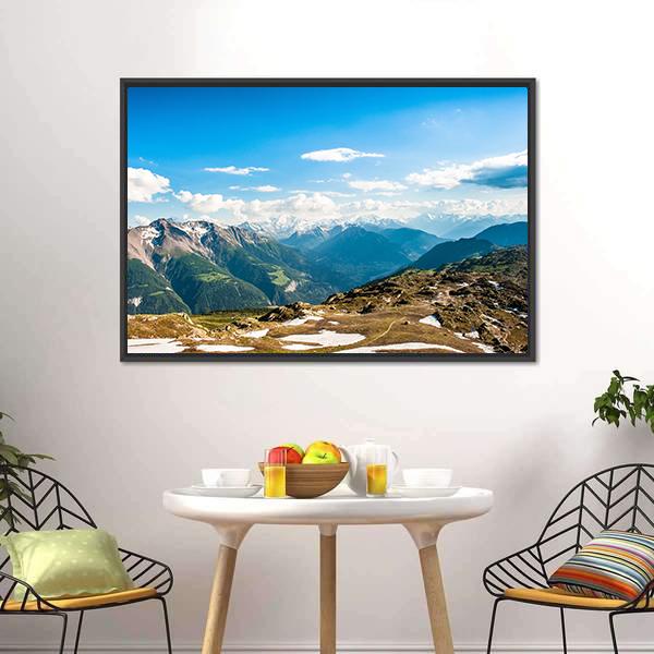 Mountain Panorama Canvas Wall Art-3 Horizontal-Gallery Wrap-25" x 16"-Tiaracle
