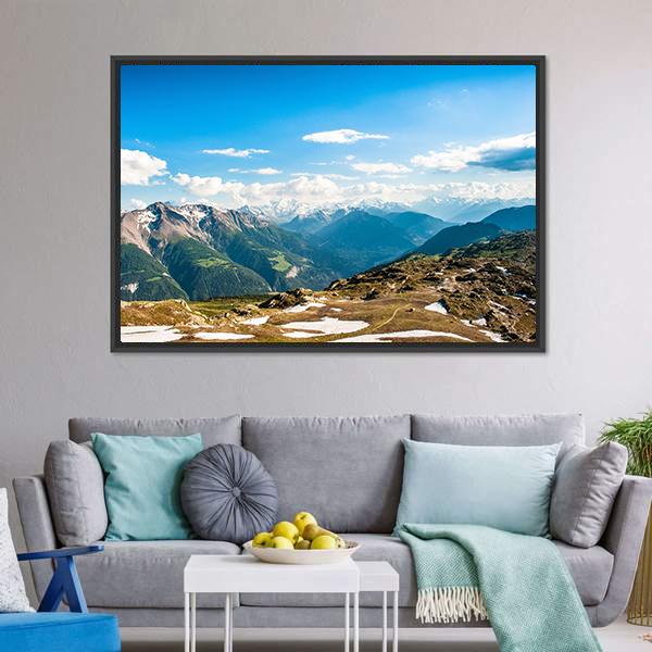 Mountain Panorama Canvas Wall Art-3 Horizontal-Gallery Wrap-25" x 16"-Tiaracle