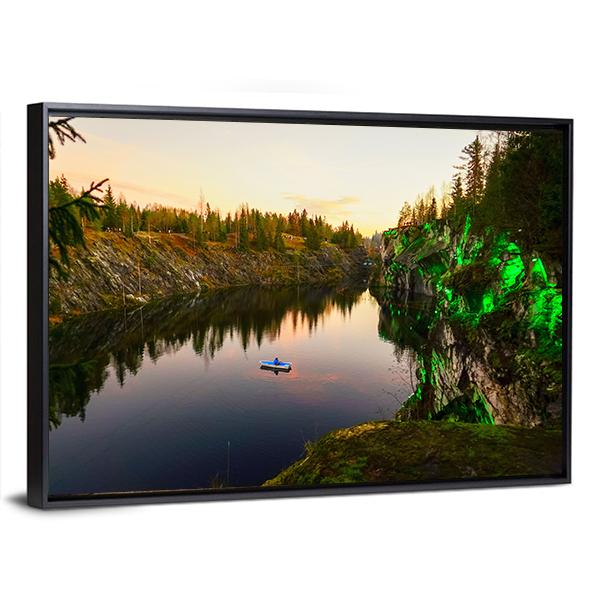 Mountain Park Of Ruskeala Canvas Wall Art-3 Horizontal-Gallery Wrap-25" x 16"-Tiaracle