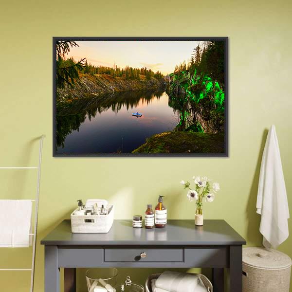 Mountain Park Of Ruskeala Canvas Wall Art-3 Horizontal-Gallery Wrap-25" x 16"-Tiaracle