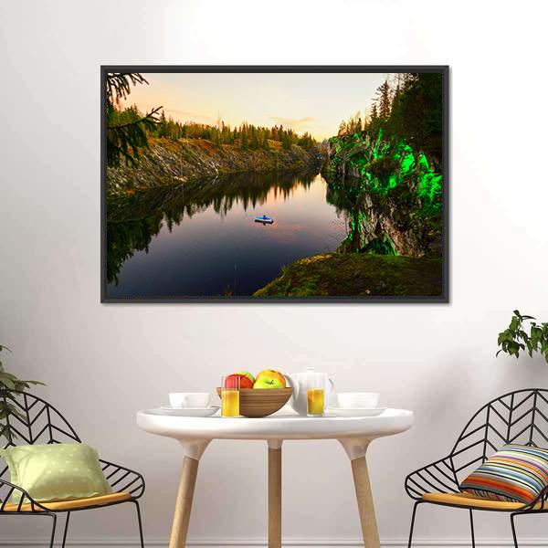 Mountain Park Of Ruskeala Canvas Wall Art-3 Horizontal-Gallery Wrap-25" x 16"-Tiaracle