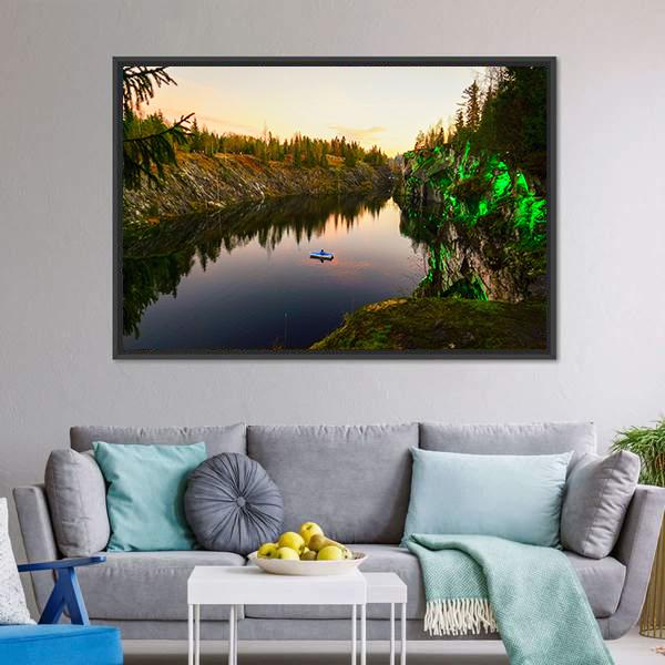 Mountain Park Of Ruskeala Canvas Wall Art-3 Horizontal-Gallery Wrap-25" x 16"-Tiaracle