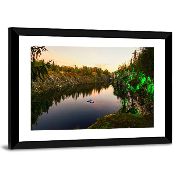 Mountain Park Of Ruskeala Canvas Wall Art-3 Horizontal-Gallery Wrap-25" x 16"-Tiaracle