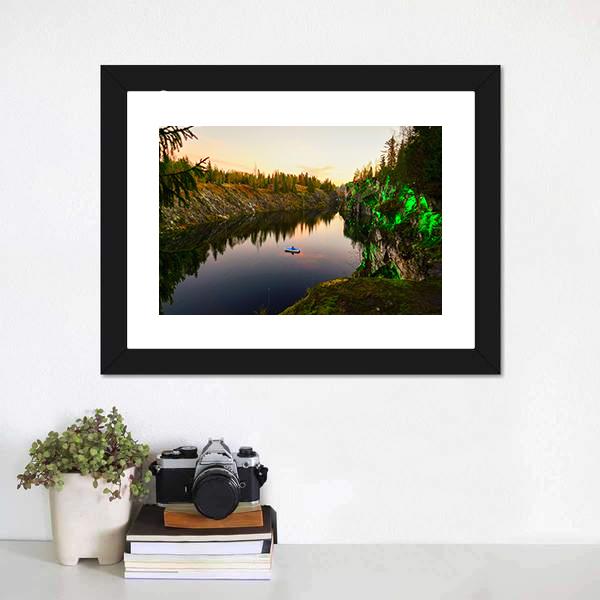 Mountain Park Of Ruskeala Canvas Wall Art-3 Horizontal-Gallery Wrap-25" x 16"-Tiaracle