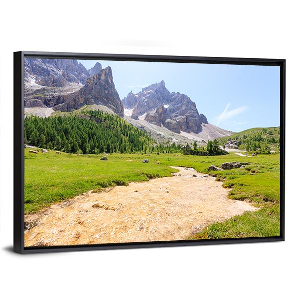Mountain Peaks View Canvas Wall Art-3 Horizontal-Gallery Wrap-25" x 16"-Tiaracle