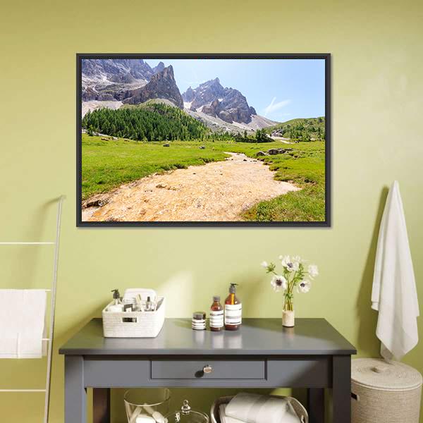 Mountain Peaks View Canvas Wall Art-3 Horizontal-Gallery Wrap-25" x 16"-Tiaracle