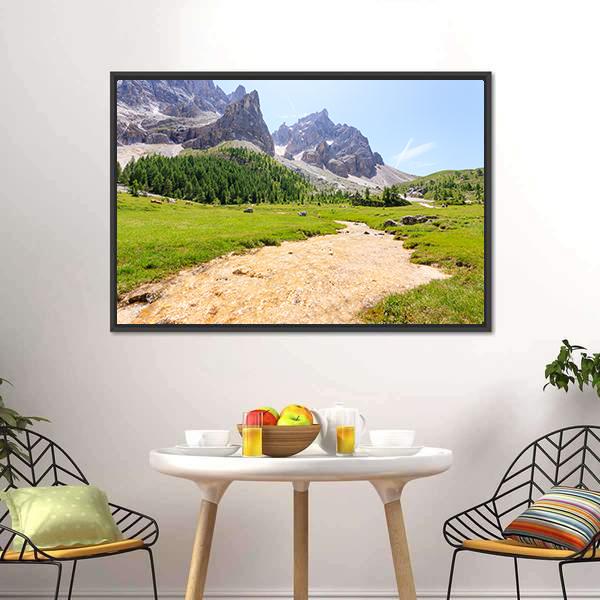 Mountain Peaks View Canvas Wall Art-3 Horizontal-Gallery Wrap-25" x 16"-Tiaracle