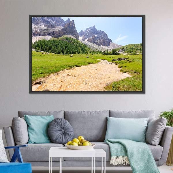 Mountain Peaks View Canvas Wall Art-3 Horizontal-Gallery Wrap-25" x 16"-Tiaracle