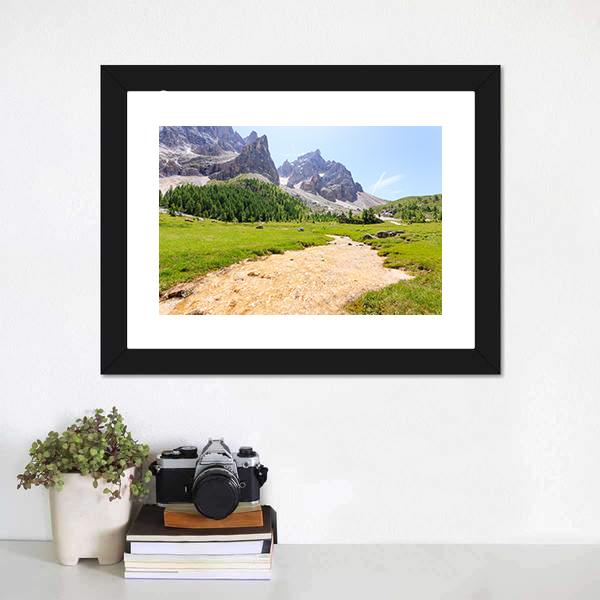 Mountain Peaks View Canvas Wall Art-3 Horizontal-Gallery Wrap-25" x 16"-Tiaracle