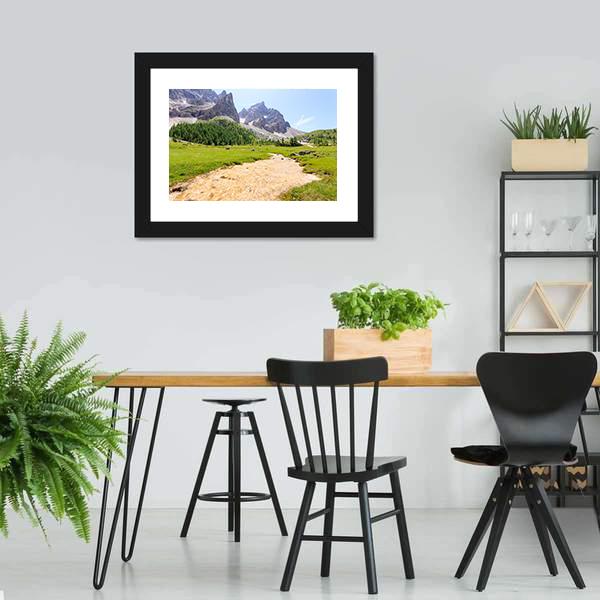 Mountain Peaks View Canvas Wall Art-3 Horizontal-Gallery Wrap-25" x 16"-Tiaracle