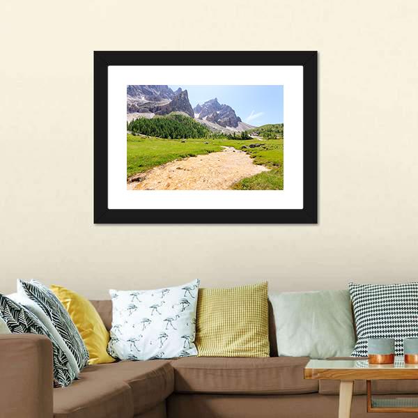 Mountain Peaks View Canvas Wall Art-3 Horizontal-Gallery Wrap-25" x 16"-Tiaracle
