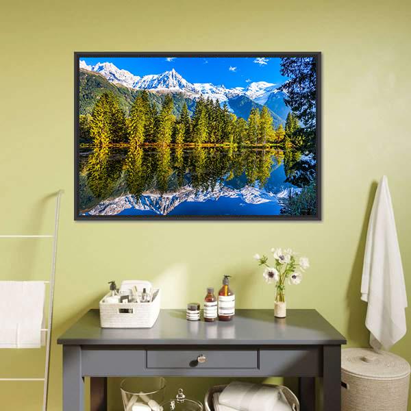 Mountain Resort Of Chamonix Canvas Wall Art-3 Horizontal-Gallery Wrap-25" x 16"-Tiaracle