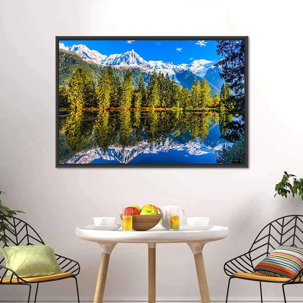 Mountain Resort Of Chamonix Canvas Wall Art-3 Horizontal-Gallery Wrap-25" x 16"-Tiaracle