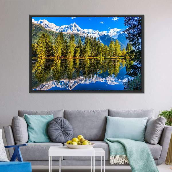 Mountain Resort Of Chamonix Canvas Wall Art-3 Horizontal-Gallery Wrap-25" x 16"-Tiaracle